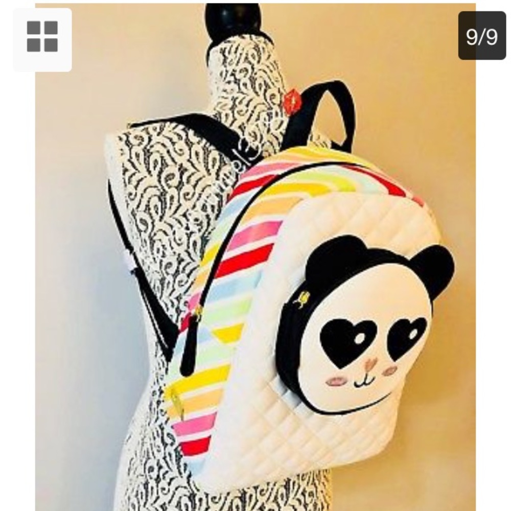 🌺Betsey Johnson Rainbow Panda Backpack&Coin purse - Picture 2 of 7